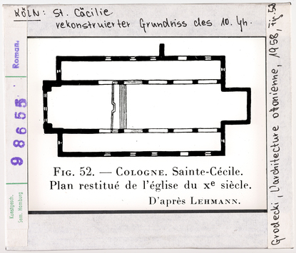 Vorschaubild Köln: St. Cäcilie, rekonstruierter Grundriss des 10. Jhds. 